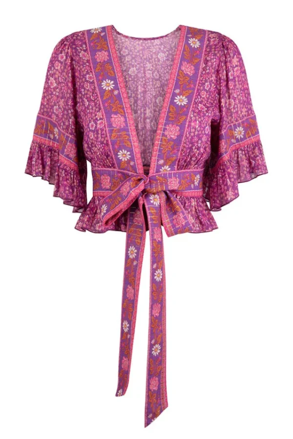 Fuchsia Sienna Cropped Blouse Sale