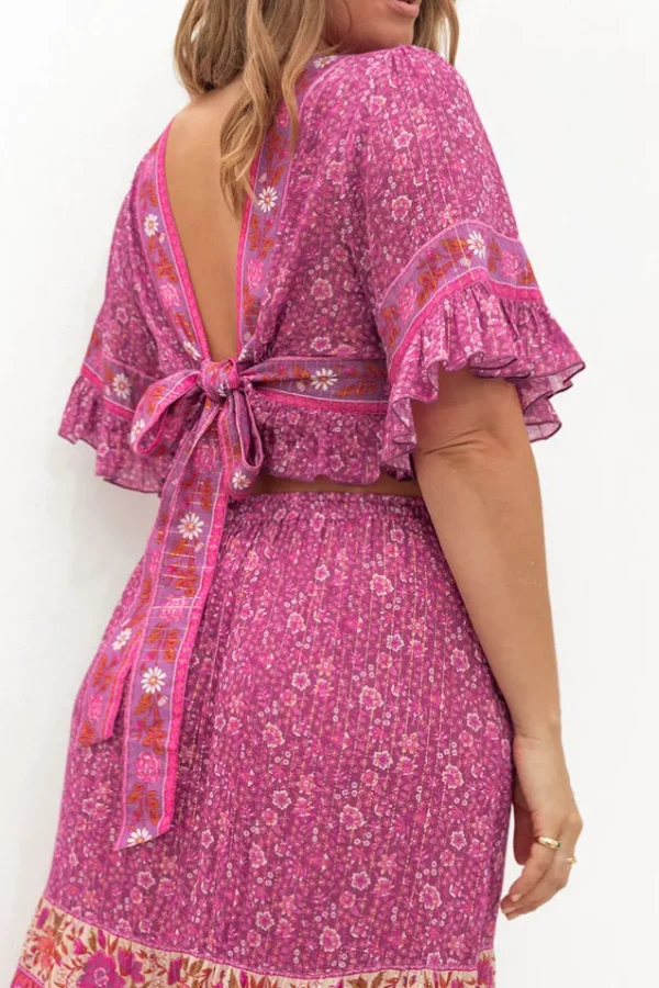 Fuchsia Sienna Cropped Blouse Fashion