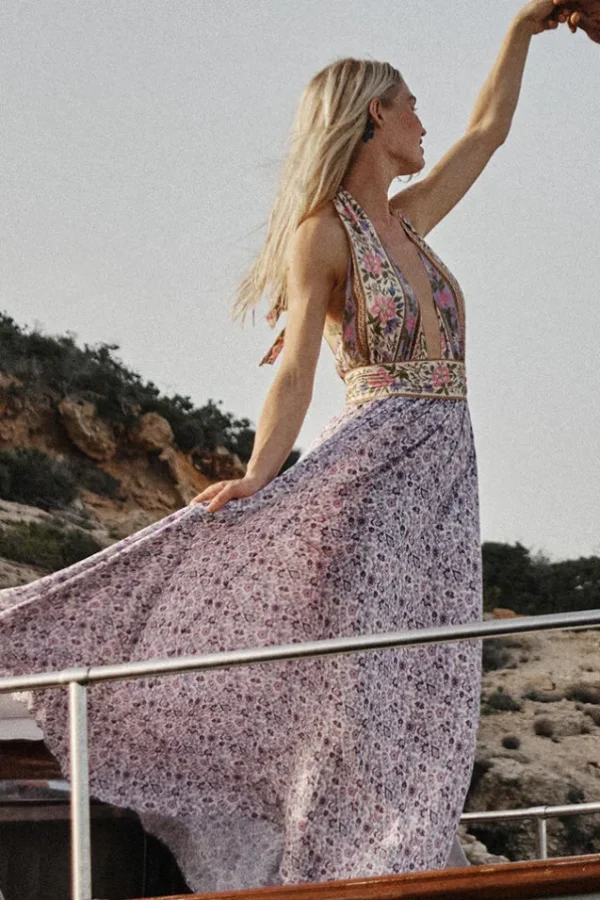 Lilac Sienna Halter Maxi Dress Cheap