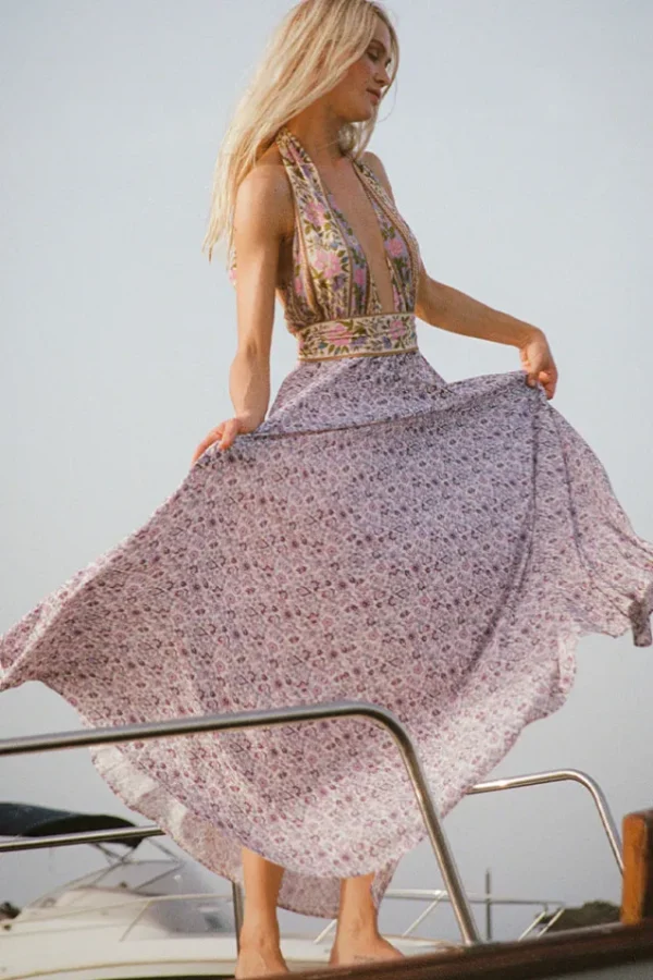 Lilac Sienna Halter Maxi Dress Cheap