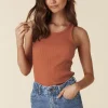 Tan Spell Staples Rib Singlet k Hot