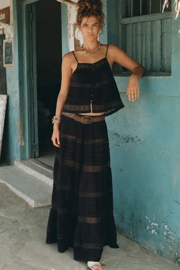 Black Teodora Maxi Skirt Best Sale