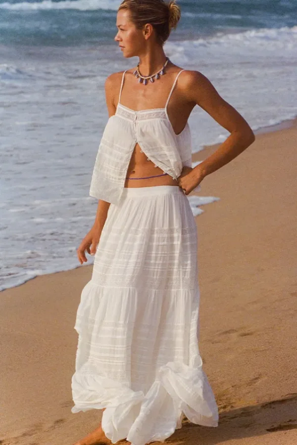White Teodora Maxi Skirt Hot