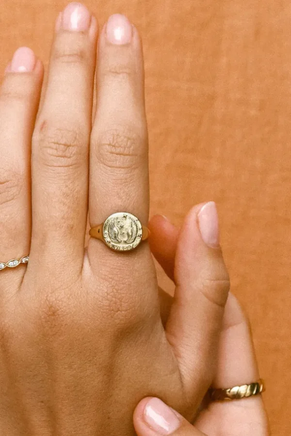 Gold Virgo Stargazer Zodiac Ring Hot