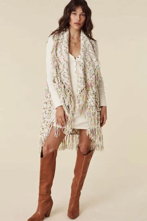 Rainbow Watercolour Poncho Outlet